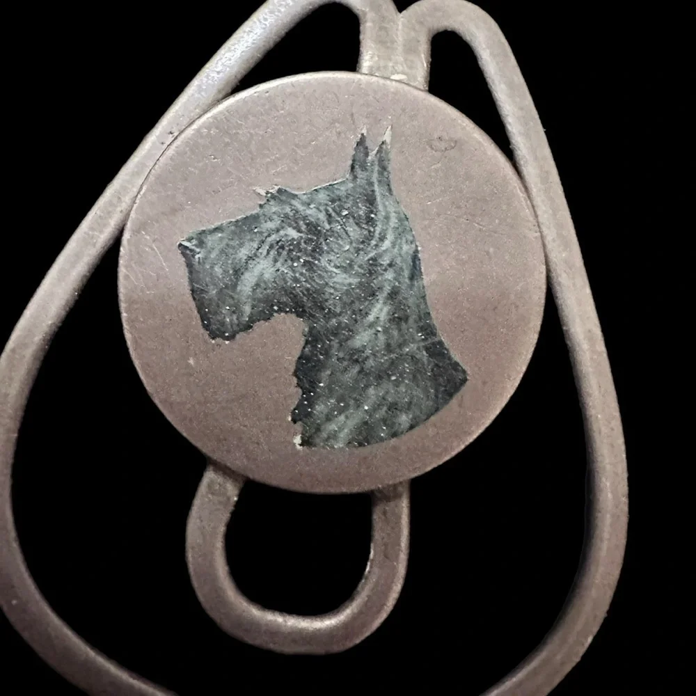 Antique Sterling Money Clip with Fire Enamel Scottie by Charles Thomae 1920s